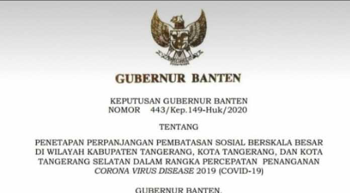 PSBB Tangerang Raya, Gubernur Banten Perpanjang Sampai 17 Mei 2020