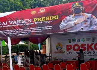 Gerai Vaksin Presisi di Polsek Tebet, Polres Metro Jakarta Selatan.